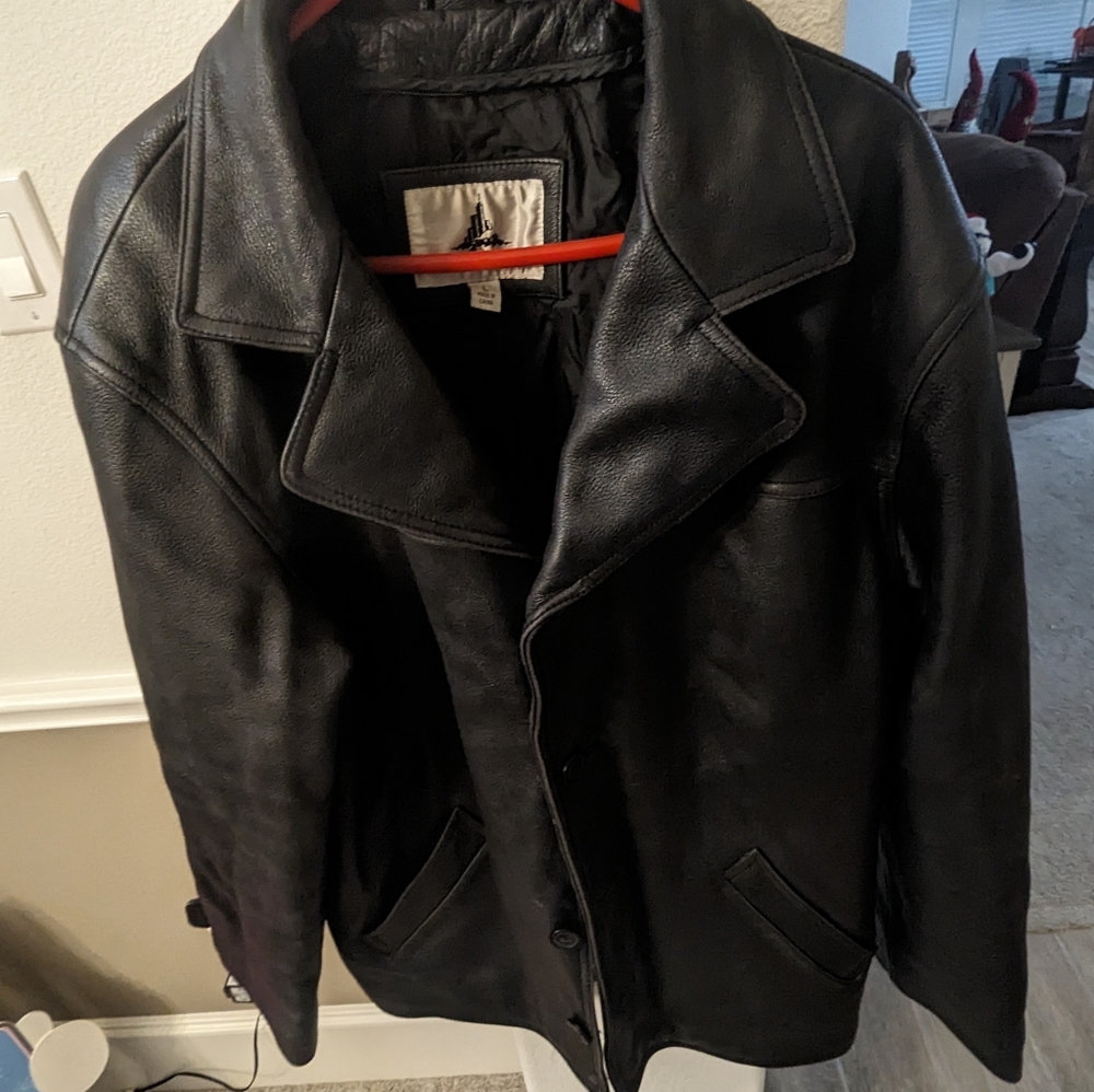 Misty Harbor Leather jacket, black, size Large
